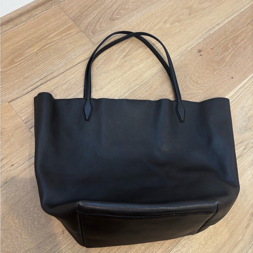 Madewell Dark Carob Oversized Shopper Leather Tote Bag